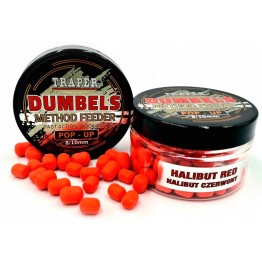 Бойлы Traper Boilies Dumbels Pop-up 8-10 мм/30 г Halibut czerwony (Красный палтус)